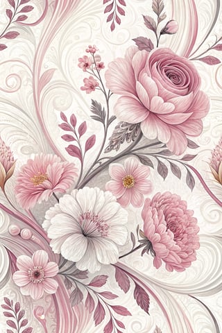 Flowing Pink and White Swirls