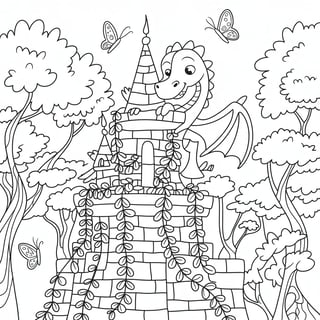 Enchanted Castle Coloring Page