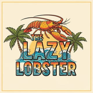 Retro Lazy Lobster Vector Logo