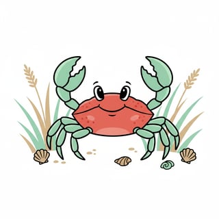 Bright Animated Crab Clip-Art