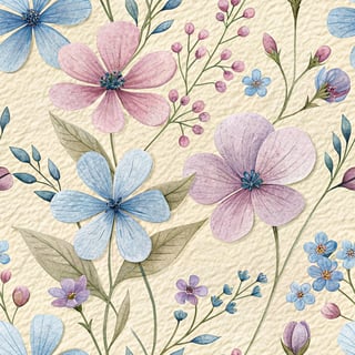 Soft Matte Paper Petals with Wildflowers