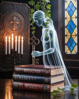 Rustic Academic Ghost with Vintage Key
