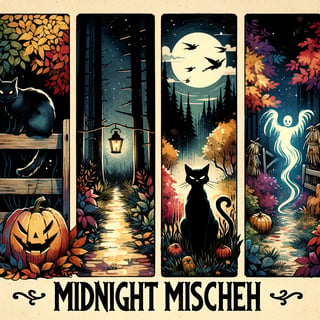 Vintage Watercolor Halloween Panels