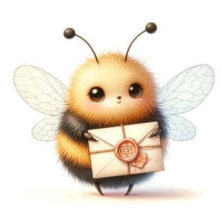 Whimsical Watercolor Bumblebee Illustration
