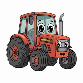 Cute Animated Nursery Tractor Art