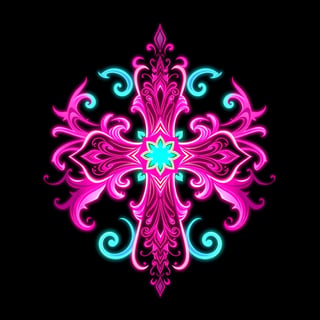 Symmetrical Fantasy Cross Illustration