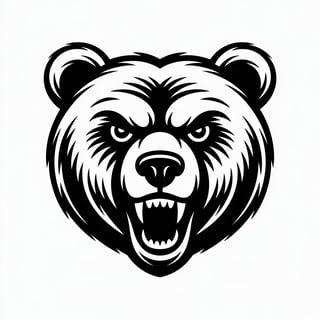 Retro Bear Head Mascot Tattoo