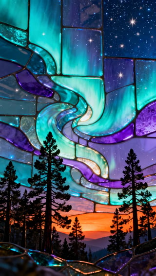 Glowing 3D Stained-Glass Landscape