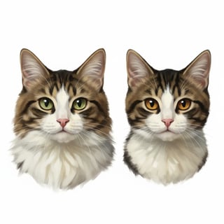 Digital Oil Painting of Two Cats