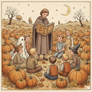 1940s Vintage Halloween Illustration