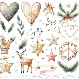 Cozy Christmas Watercolor Clipart Set
