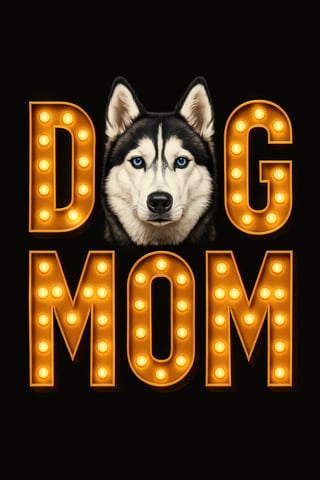 Golden Retro Dog Mom Light Design