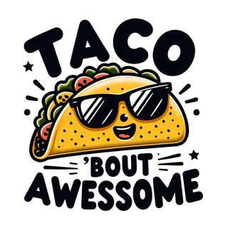 Cheerful Cartoon Taco with Sunglasses