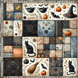 Whimsical Halloween Patchwork Design