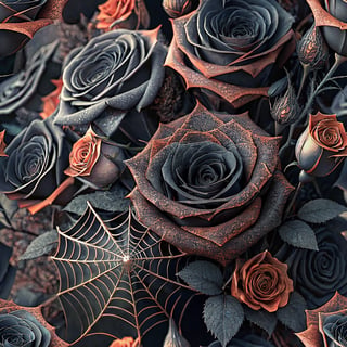3D Halloween Bouquet with Obsidian Roses