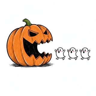 Halloween Pac-Man Pumpkin Design