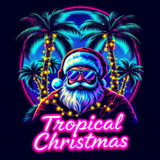 Retro 80s Tropical Christmas Design