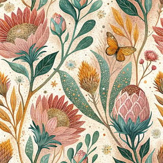 Vibrant Glitter Floral Pattern