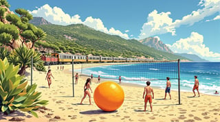 Funny Beach Volleyball Comic in Mallorca