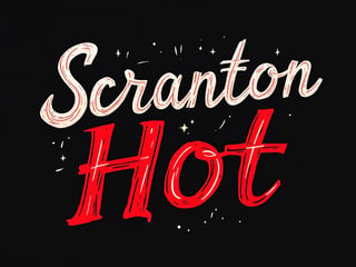 1990s Vintage 'Scranton Hot' Typography