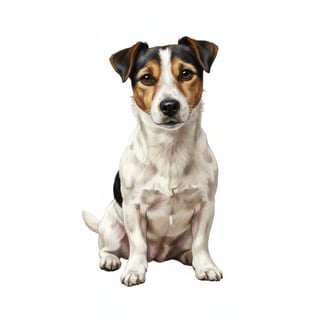 Realistic Jack Russell Acrylic Illustration