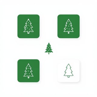 Green & White Christmas Tree Icons