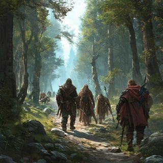 Dungeons and Dragons Adventurers in Forest