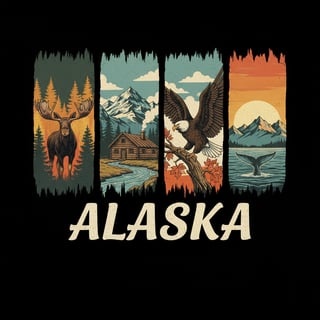 Vintage Alaskan Wilderness T-Shirt Design