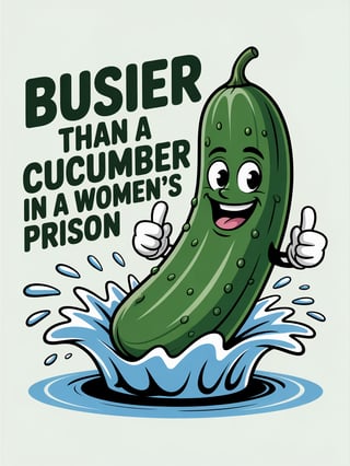 Cartoon Cucumber with Thumbs Up