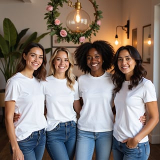Diverse Models in Classic T-Shirt Mockup
