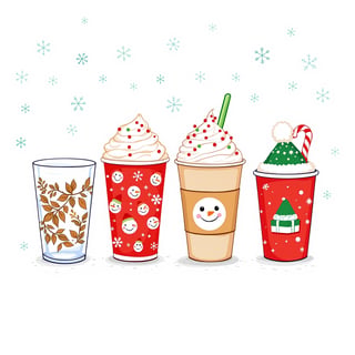 Festive Holiday Coffee Drink Illustration