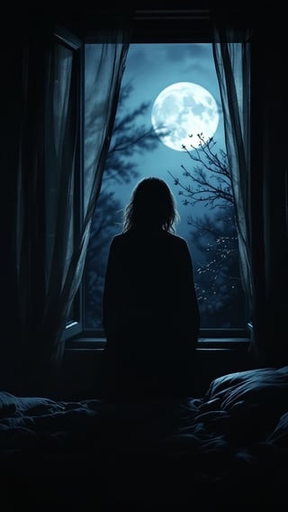 Moonlit Bedroom Silhouette