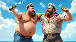 Drunken Sailors Dancing in Digital Art