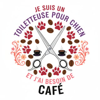 Dog Grooming Coffee Illustration