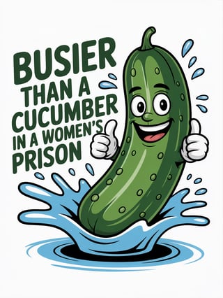 Cartoon Cucumber with Thumbs Up