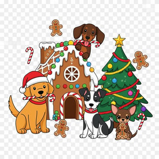 Christmas Cartoon Puppies