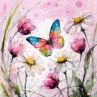 Vibrant Watercolor Butterfly Illustration