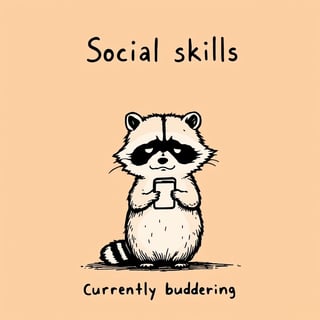Social Skills Raccoon Illustration