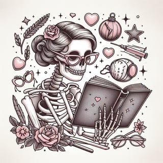 Skeleton Reading with Retro Accents