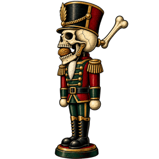 Retro Gothic Skull Nutcracker