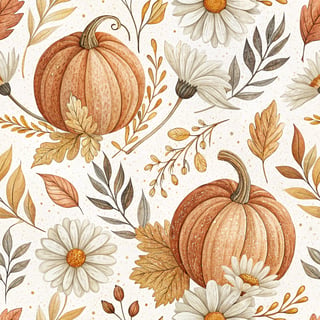 Warm-Toned Pumpkin Autumn Pattern
