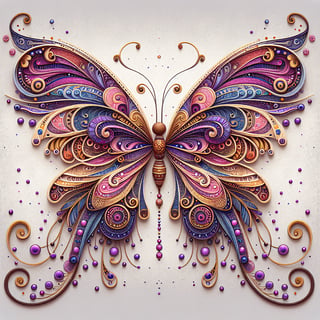Ornate Purple Butterfly Illustration