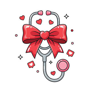 Valentine Nurse Stethoscope Illustration
