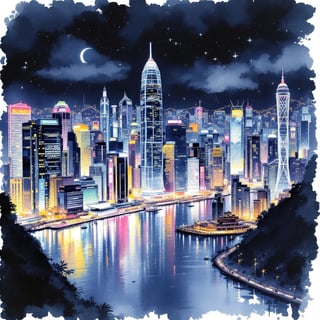Vibrant Hong Kong Travel Poster