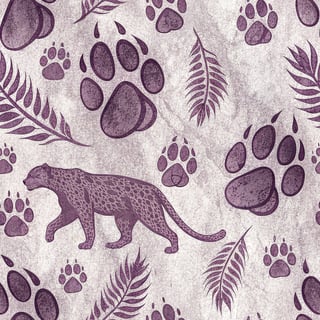 Cougar Paw Print Seamless Pattern