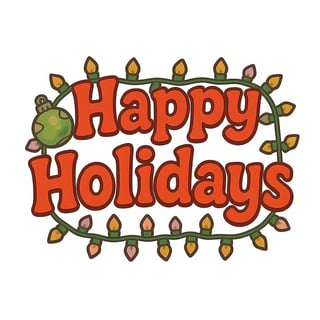 Happy Holidays Cartoon Garland Art