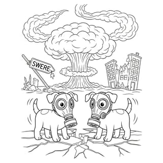 Black and White Puppy Coloring Page