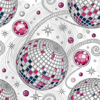 Silver Disco Ball with Pink Accents