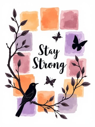 Dreamy Watercolor Design with Floral Elements