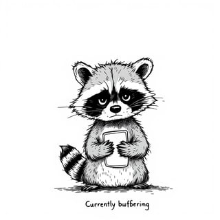 Social Skills Raccoon Illustration